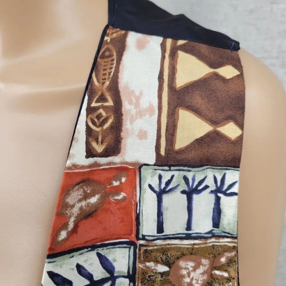 111 Main Vintage Tropical Patchwork Pattern Vest - Picture 5 of 10